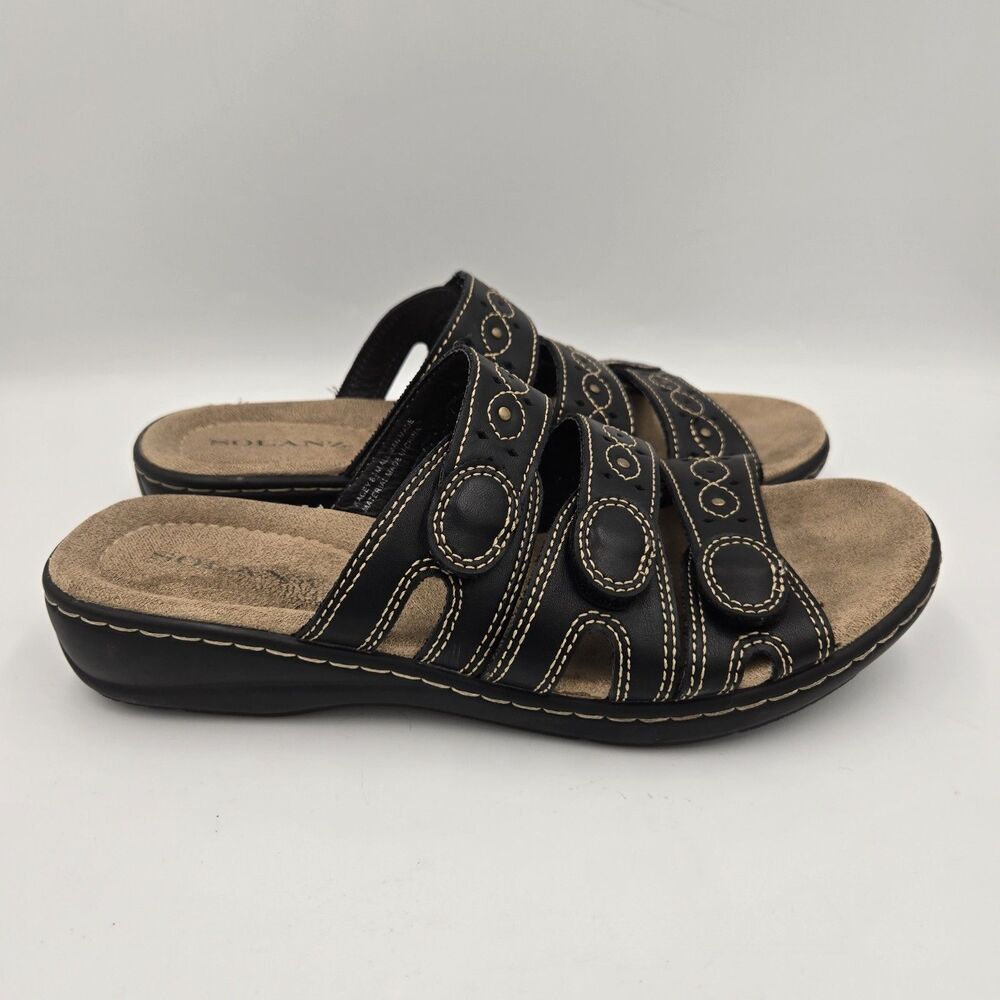 Solanz Sandals Kacey Women Size 8.5 M Slides Brown Shoes Bohemian Western
